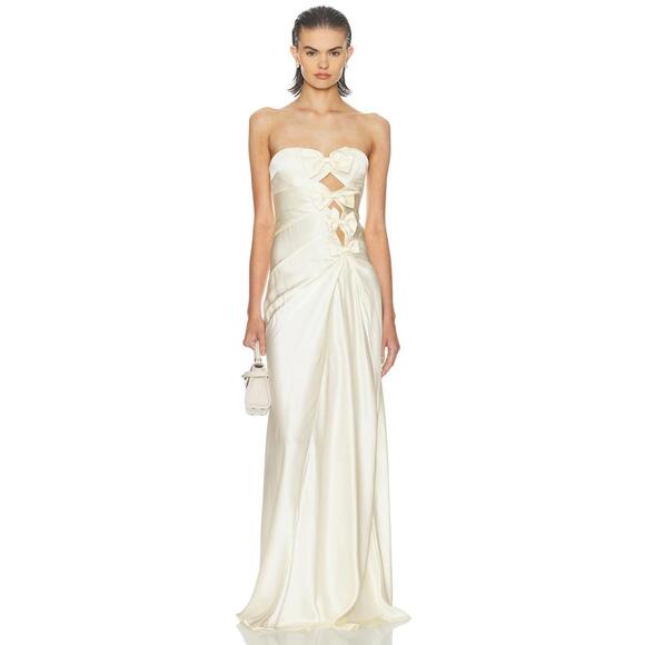 Helsa The Silk Faye Dress in Egg Shell